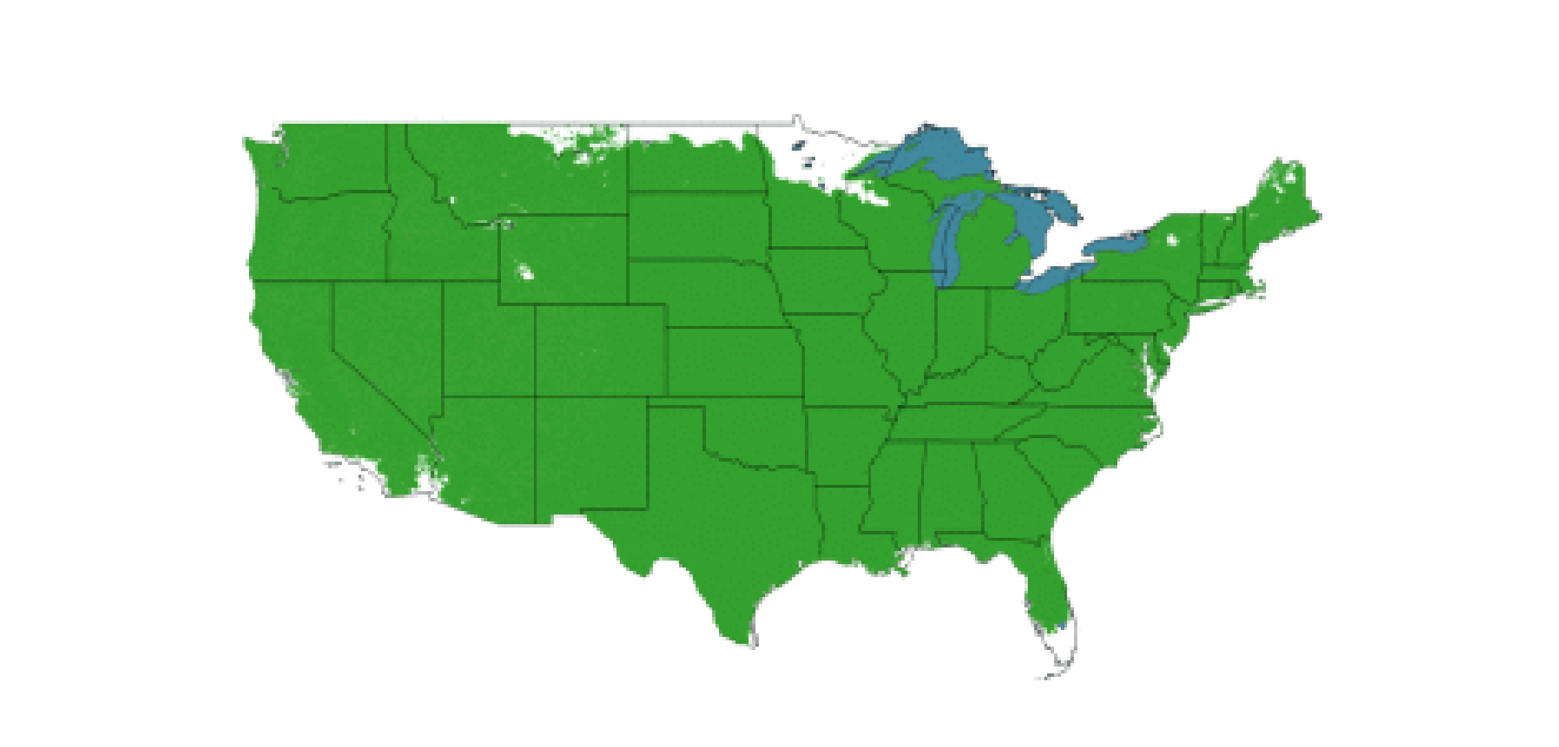 Growing zones 4-9 covering almost all of the United States