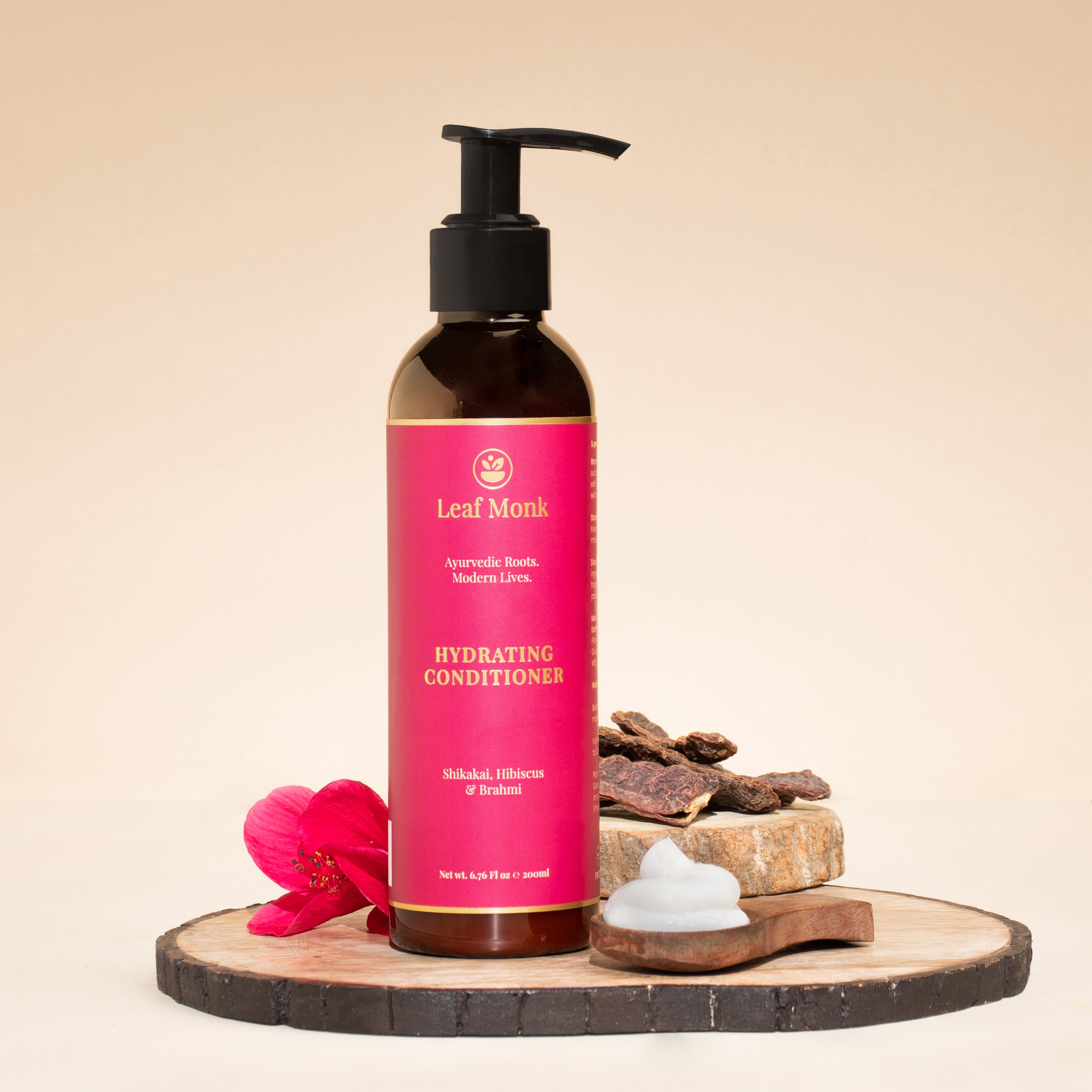 Hydrating Hair Conditioner with Shikakai, Hibiscus & Brahmi - Leaf Monk US product image