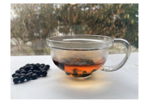 Beautiful black soybean tea nicely brewed and ready to enjoy