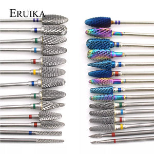 66 Types Tungsten Blue Rainbow Carbide Nail Drill Bit Electric Nail Mills Cutter for Manicure Machine Nail Files Accessories - The Boujie Shop