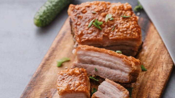 hickory smoked pork belly available for home delivery from Barbecue At Home