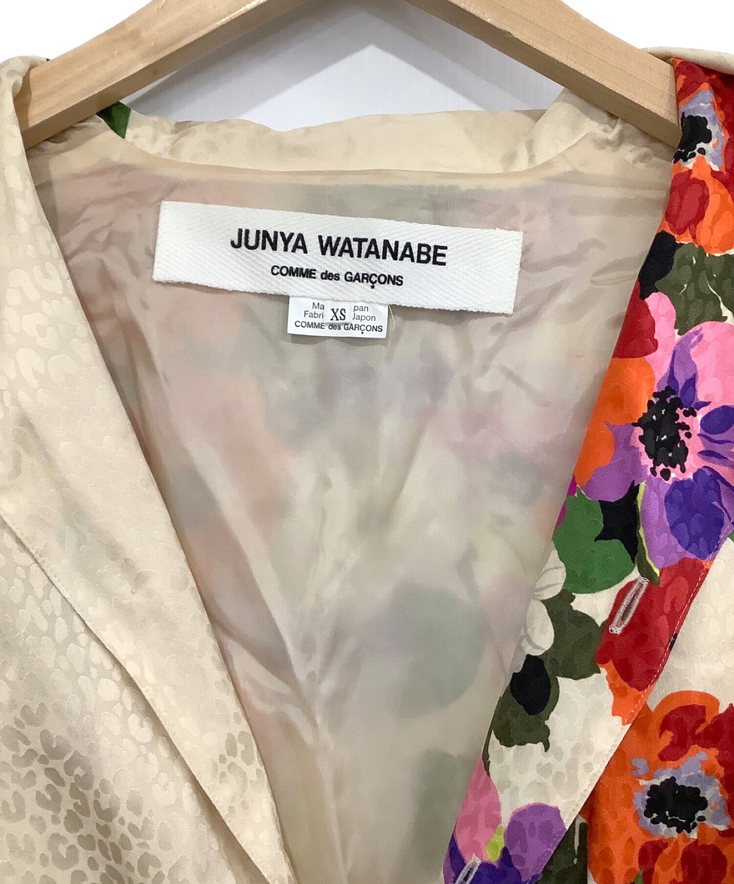 JUNYA WATANABE COMME des GARCONS Wool Cardigan Docking Floral Dress