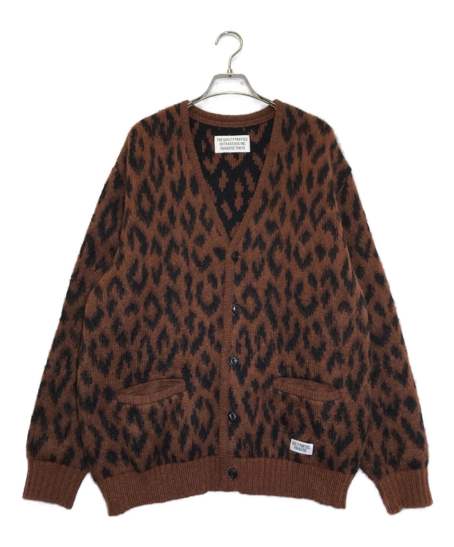 WACKO MARIA LEOPARD HEAVY MOHAIR CARDIGAN