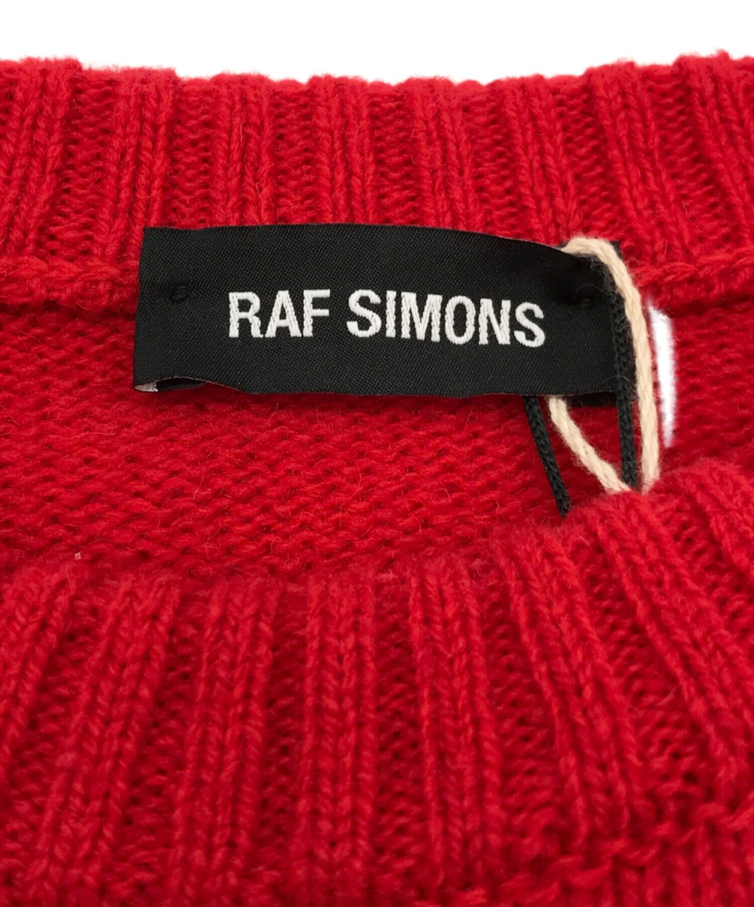 RAF SIMONS Oversized Blue Barrett Printed Patch Knit Printed Patch