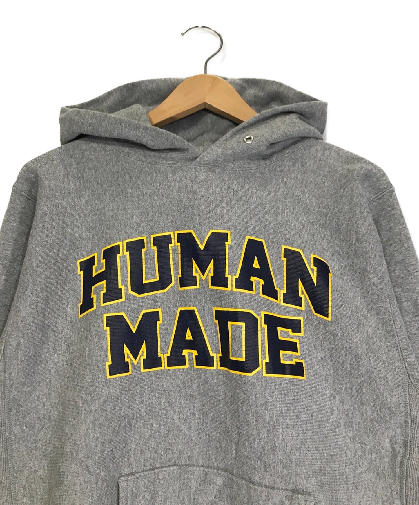 誠実】 【貴重】HUMAN XL GRAY HOODIE PIZZA MADE パーカー