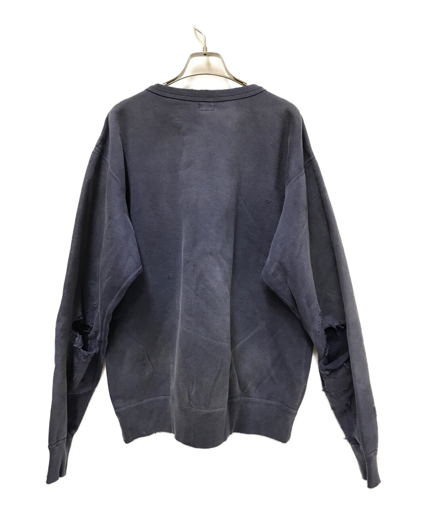 SAINT MICHAEL SKULL USED CREW NECK SWEAT Used, Damaged, Boro College  Sweatshirt SM-A21-0000-027