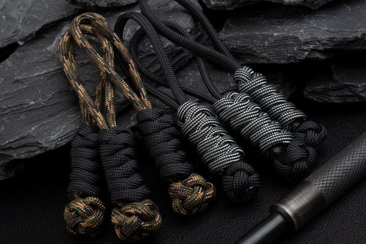 Reflective Zipper Pulls Snake Knot 550 Paracord Handmade Custom Unique Gift  ECD Tactical 