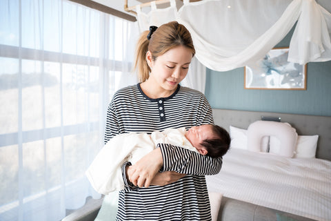 Mom and baby staying in Hayama Mam Garden