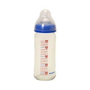 Glass milk bottle (240ml) (baby bottle)