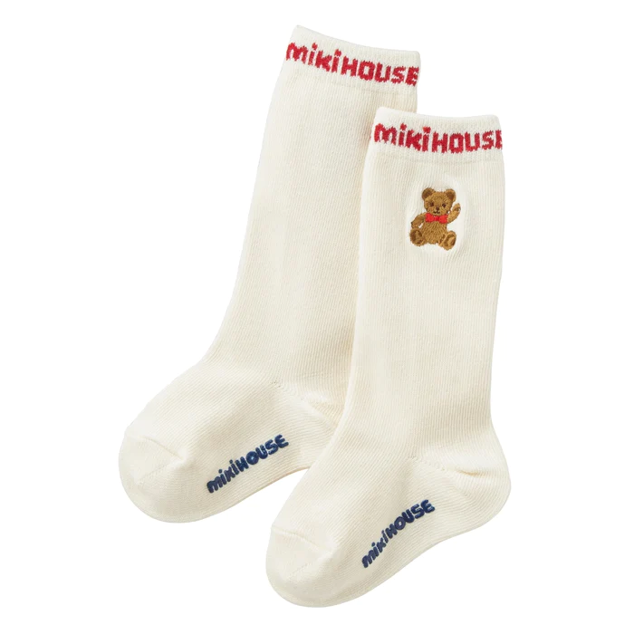 Miki House Bear High Socks