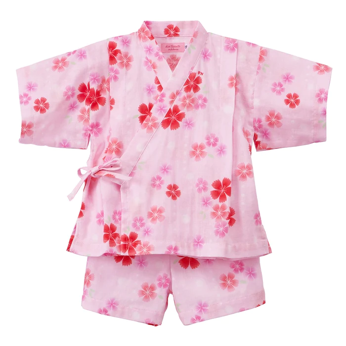 Double weaving gauze Sakura pattern Jinpei suit