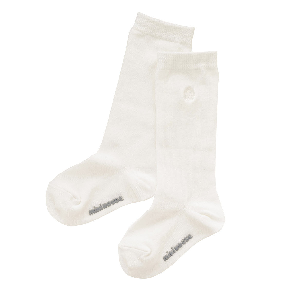 High socks with elegant logo embroidery of the same color (white)