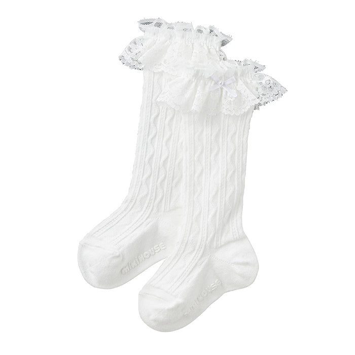 White high socks with lace