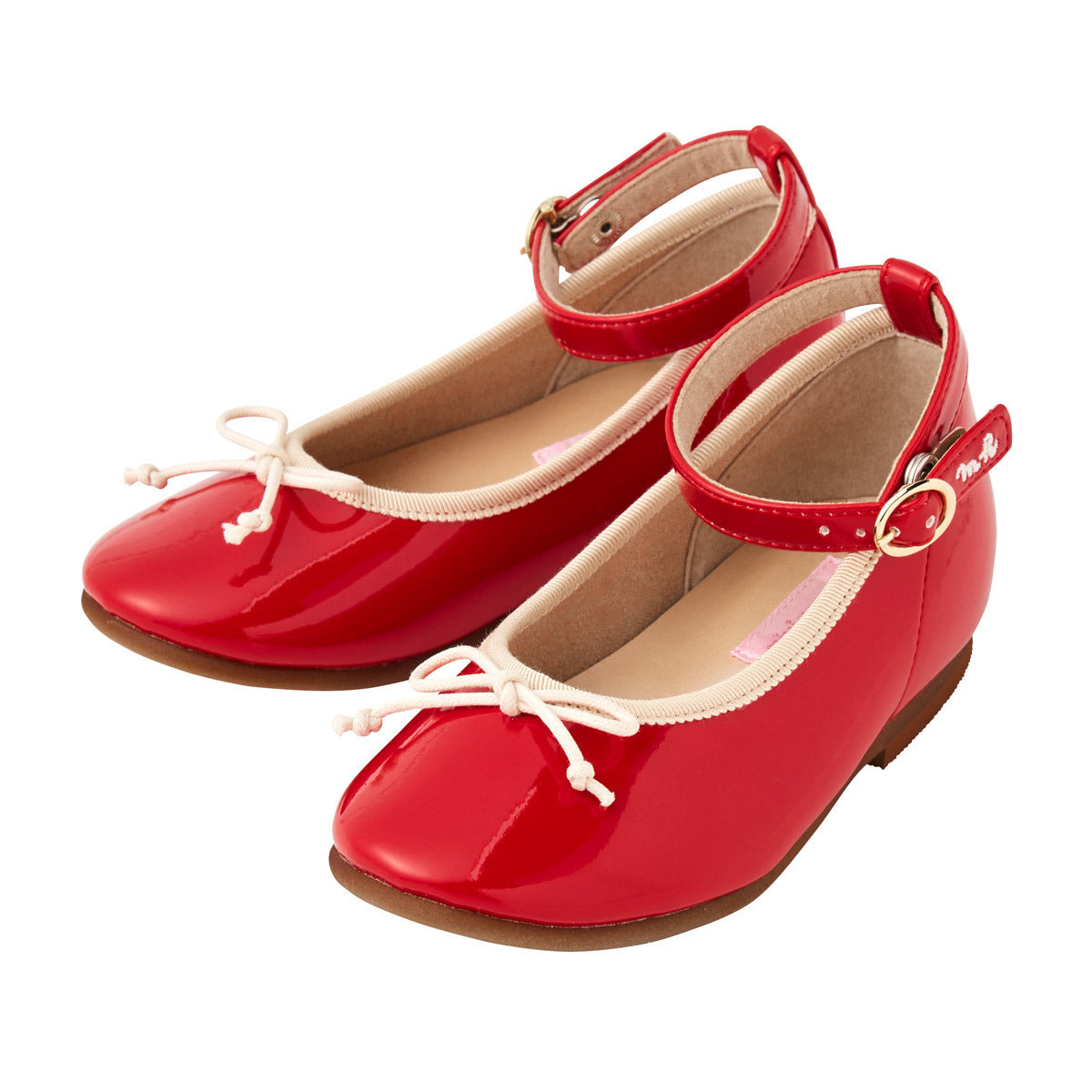 Ankle strap red kids shoes