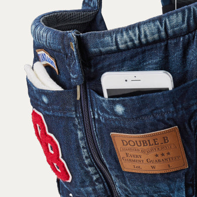 Mobile phone and cold packs are included in a gusset pocket