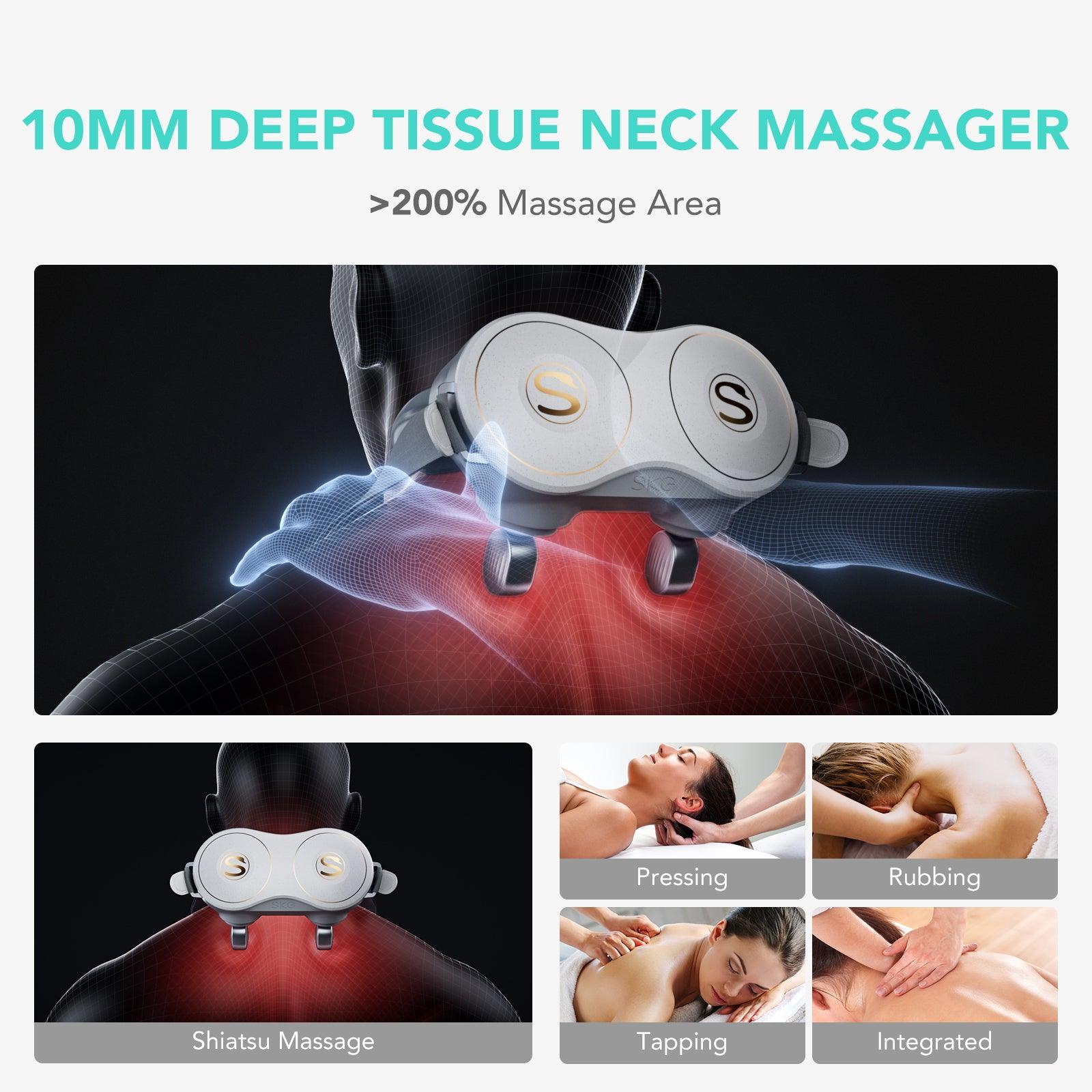 QUINEAR Neck Massager with Heat, Cordless Electric Pulse Neck Massage  Device for Pain Relief & Deep Relaxation QN-033N - QUINEAR Massager