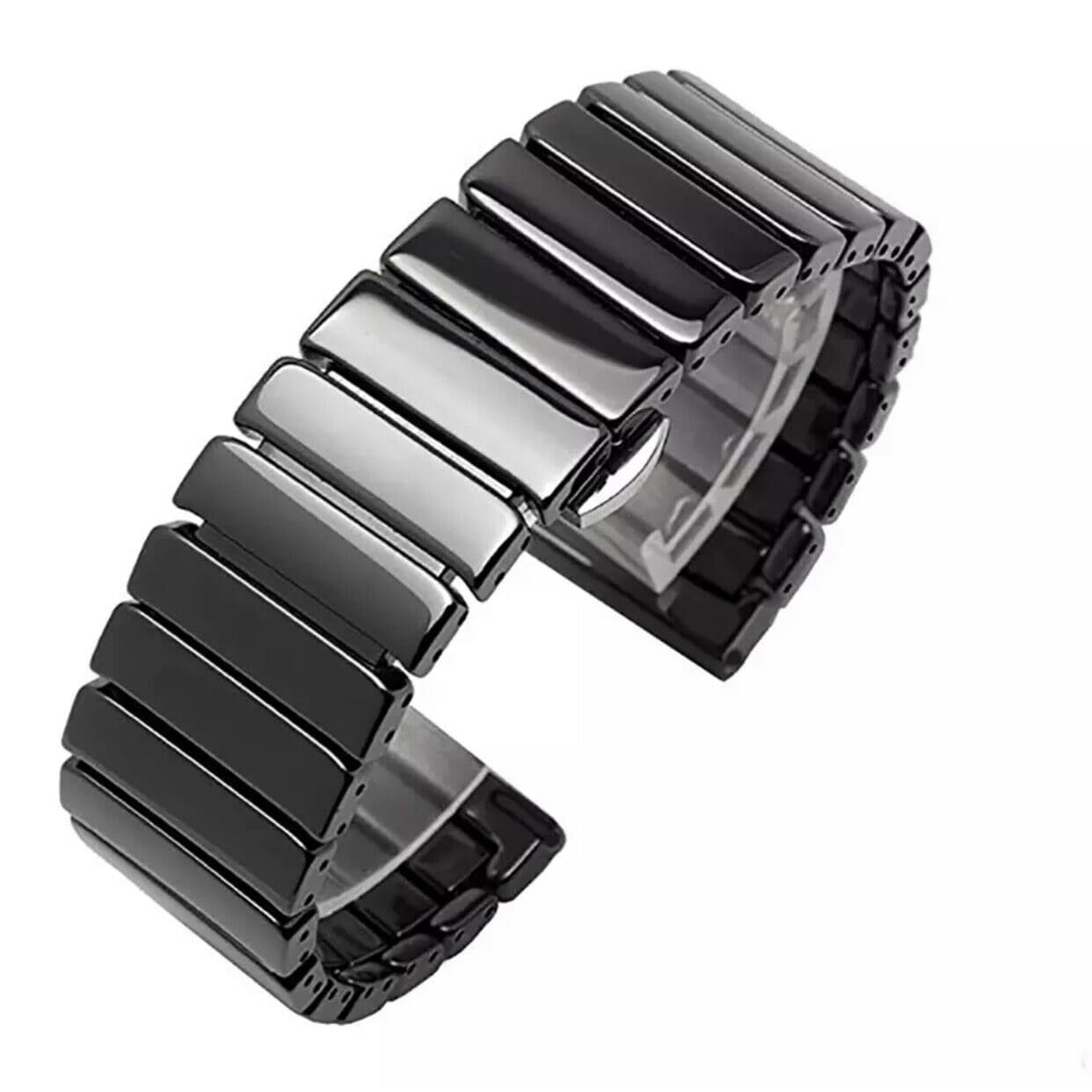 Für Fitbit Versa 4 + 3 / Sense 1+ 2 Magnet Metall Uhr Armband Schwarz