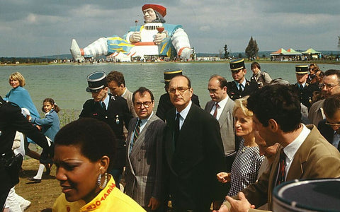 Jacques Chirac inaugurant le parc Mirapolis