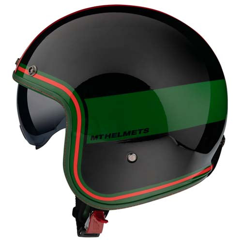 Begrip Hoofd huiselijk Jethelm MT Helmets 'Le Mans II SV Tant' in zwart met rood en groen –  goedkopehelmen.nl