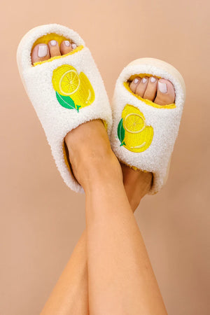Lemon Drop Slippers - Ava Wray Boutique