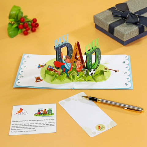 Symbol for Father's day with greeting 3D Cut Popup Card