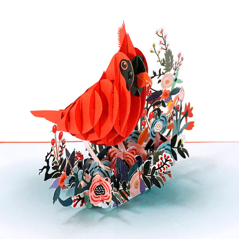 Collection of Cardinal birds in 3D greeting Popup card