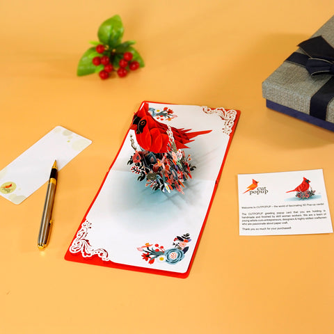 Cardinal symbol and 3D Greeting Popup Card new Design
