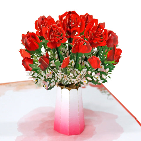 Red Rose 3D Popup cards Happy birthday Valentine Mother’s Day