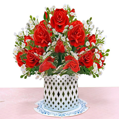 Larger and removable Flower 3D popup greeting card (11 x 11 inches)