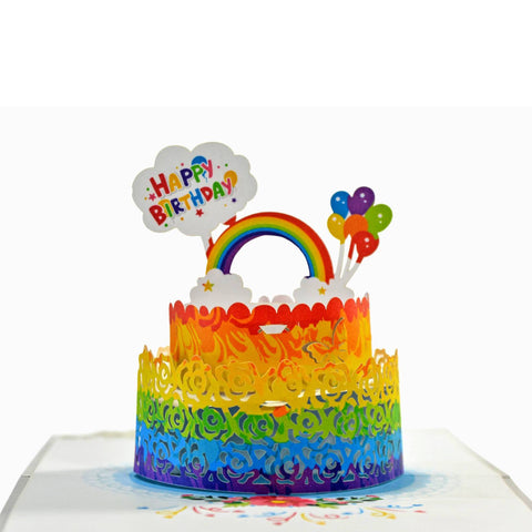 Birthday 3D cake model popup greeting card