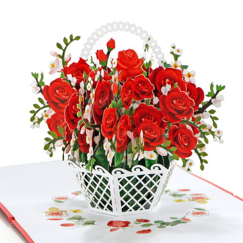 Red Rose 3D Popup cards Happy birthday Valentine Mother’s Day