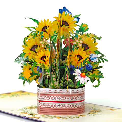 Collection of Sunflower 3D greeting popup cards to happy birthday