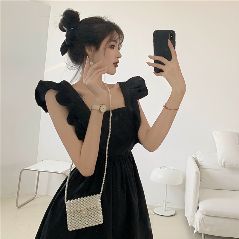 Darrechi French Design Bow Black Sexy Dresses Women Sleeveless Vintage Midi Dress Females Summer  Korean Backless Evening Party Dress