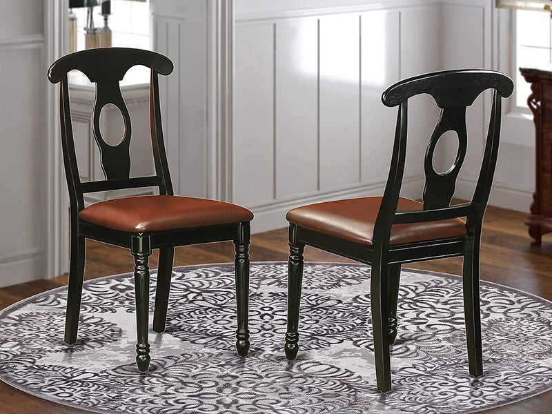 EAST WEST FURNITURE 7 PC with Pedestal Oval Dining Table and 6 Dining Chairs.