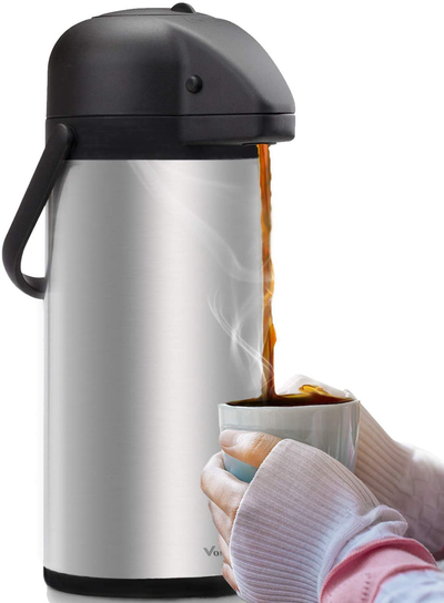 Airpot Coffee Carafe - TOMAKEIT 3L(102 Oz) Airpot Beverage Dispenser  Insulated Stainless Steel Large Coffee Thermal - Pump Action Airpot for  Hot/Cold