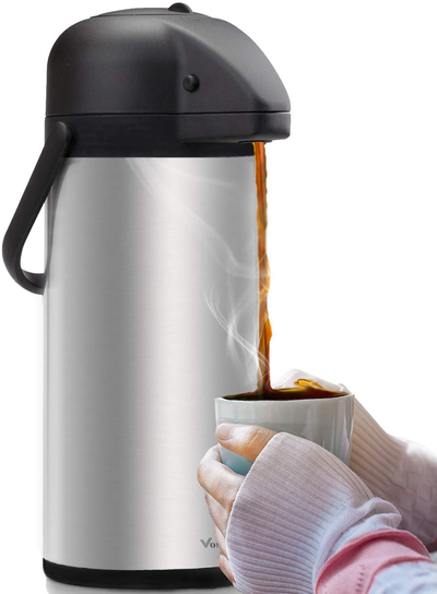 Stainless Coffee Airpot Dispenser 64 Oz Vacuum Hot Cold 1.9L