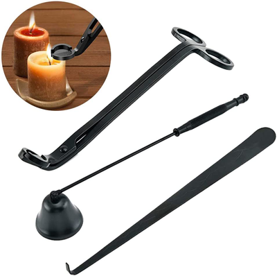 OwnMy 4 in 1 Candle Accessory Set - Candle Wick Trimmer, Candle Wick Dipper, Candle Wick Snuffer, Storage Tray Plate, Candle Care Tools Gift for