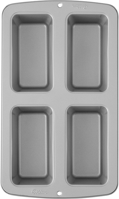 Wilton Non-Stick Mini Fluted Tube Pan, 12-Cavity, Steel, Multi-Cavity Mini  Cake Pan, Black 