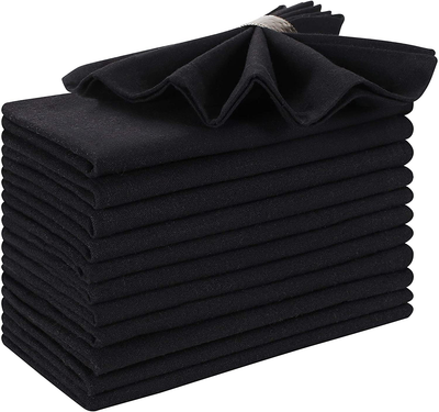 Wealuxe [24 Pack, White] 100% Polyester Soft Durable Washable Cloth Table  Napkins 17 x 17 Inch Great for Restaurants, Dinners and Parties