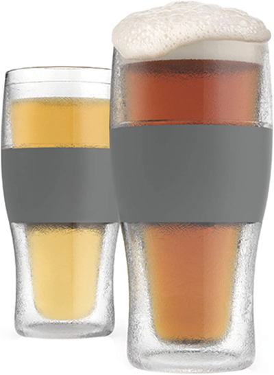 Granatan Double Walled Beer Mug For Freezer, Clear Beer Mug Frozen Cup 16  oz, Plastic Beer Mug with Handle