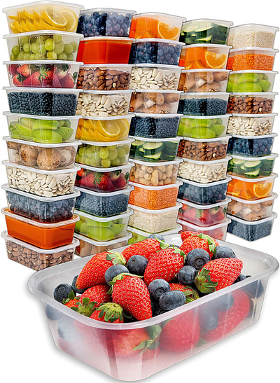 Reditainer 8 Piece - 64 oz. Deli Food Storage Containers w/ Lids 