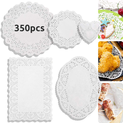 250 PCS Paper Doilies Lace Assorted Size Food Grade India