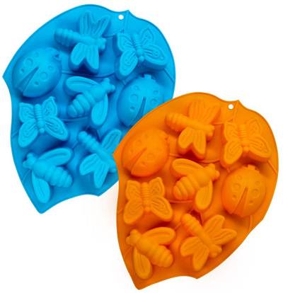 COKWO Silicone Heart Molds for Baking 2 Pack - 8 Cavity Heart