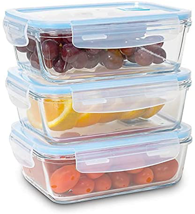 12-Pack Glass Meal Prep Containers, Glass Food Storage Containers with Locking Lids - Microwave, Oven and Freezer Friendly, Size: (1)35.5 oz, (1)22 oz