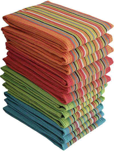 Large Kitchen Dish Towels, 16 Inch x 26 Inch Bulk Absorbent Cotton Kitchen  Towels Super Soft Dish Cloths, 4 Pack Bright Colorful Tea Towels Bar Towels