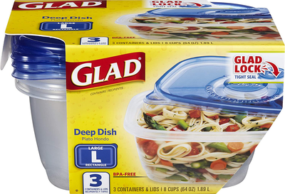 Glad gladware medium entre square food storage containers with