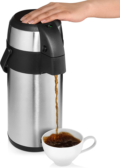  Soopot 102oz Airpot Coffee Dispenser With Pump Coffee Carafe  for Keeping Hot Or Cold Airpot Coffee Thermal Insulated Stainless Steel  Thermos Hot Beverage Dispenser for Cold Hot Water,Party Drinks: Home 