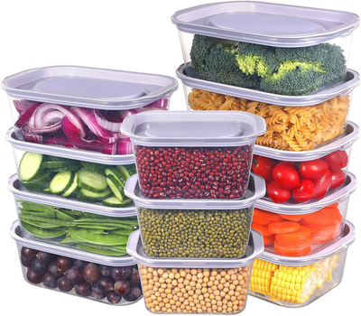 Koulang 21 Day Portion Control Container Kit - 14 Pieces BPA Free Food Portion Container Multi-Color Coded and Label-Engraved Fo