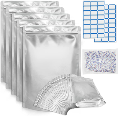 10 Packs 1-5 Gallon Mylar Bags Resealable Aluminum Foil Bags For