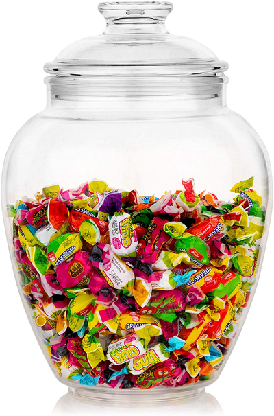 Bormioli Rocco PANDORA Glass Candy Jar 75 Â½ Ounce Cookie Jar (2 Pack) With  Plastic Airtight Seal Lid 2 Ways Display, Bulk